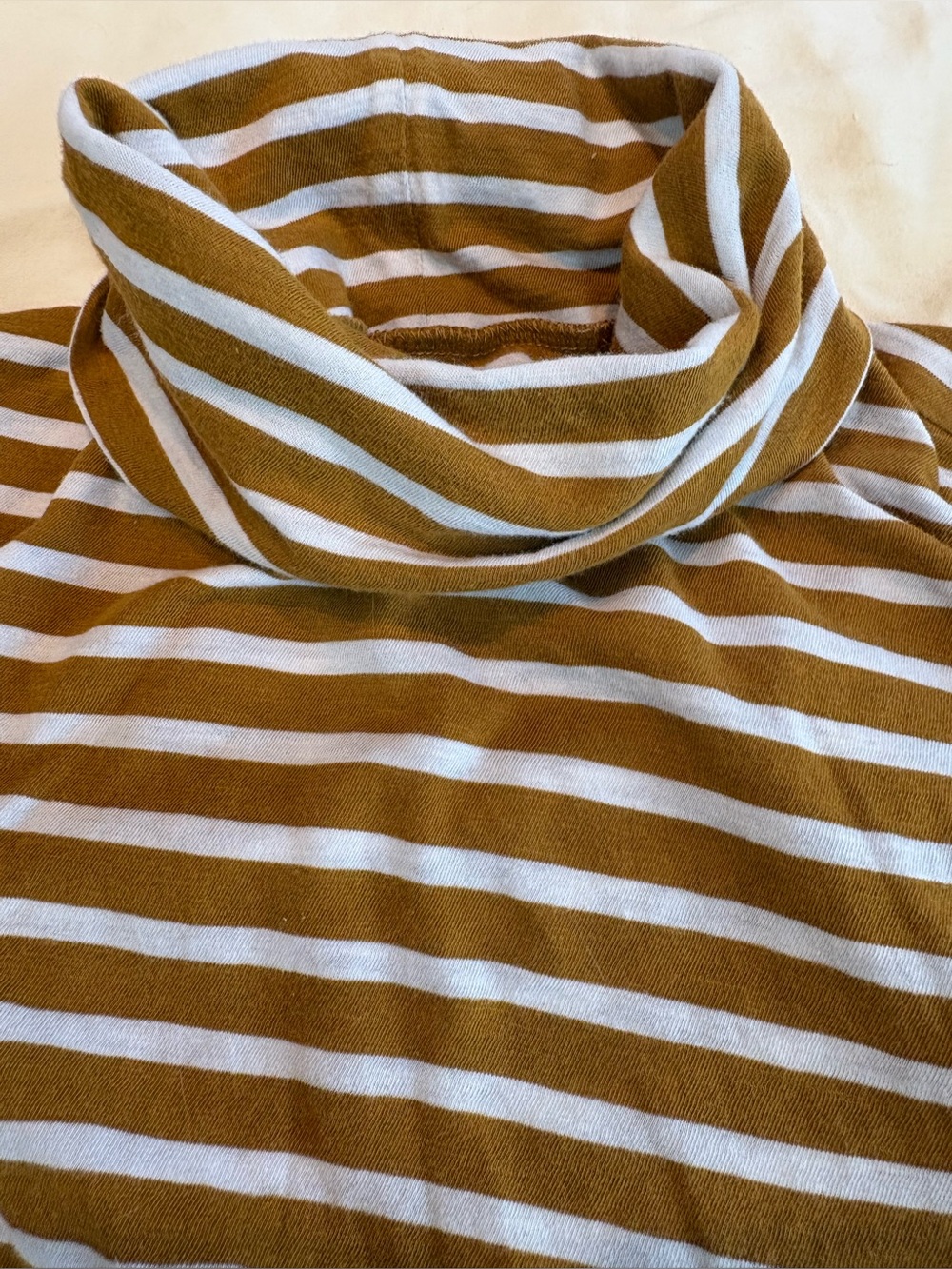 Madewell Striped Turtleneck Summer Cotton White Gold Small